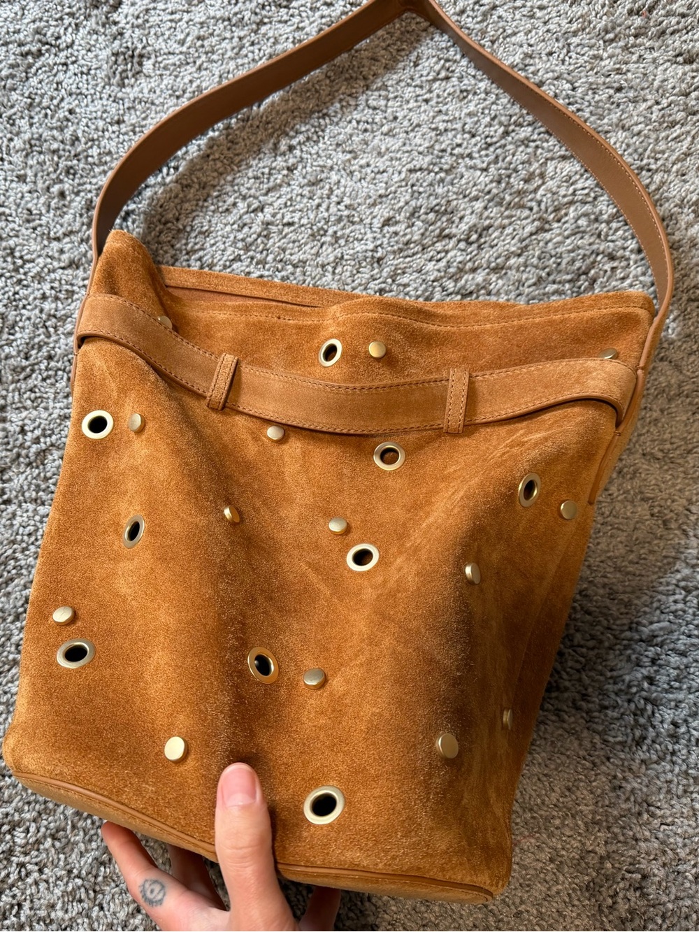 J. Crew Berkeley belted bucket bag in studded suede - Picture 5 of 7